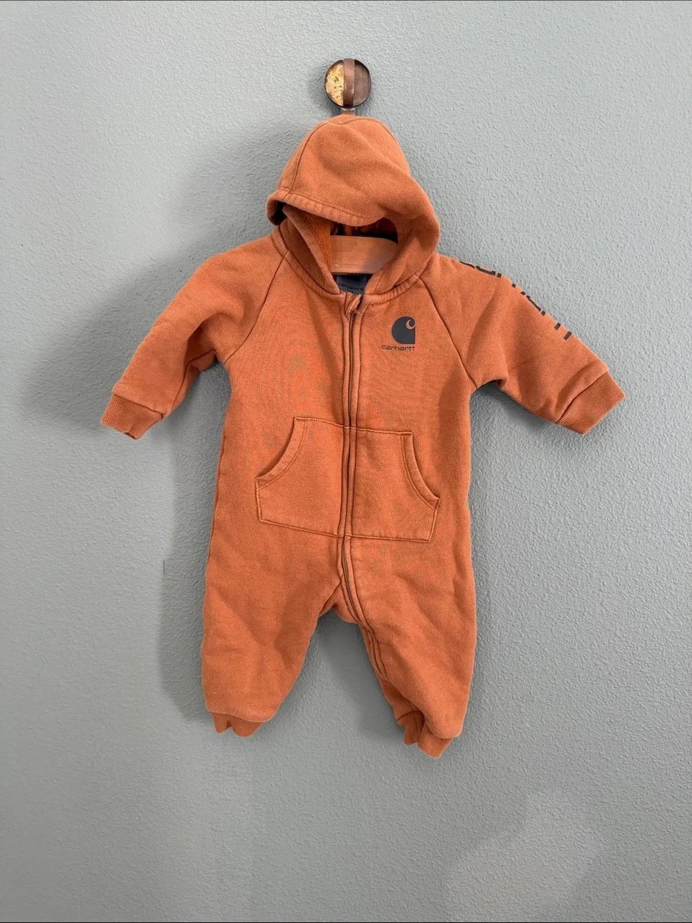 Carhartt Kids Fleece Onesie in Brown Sz 6-9 Mo